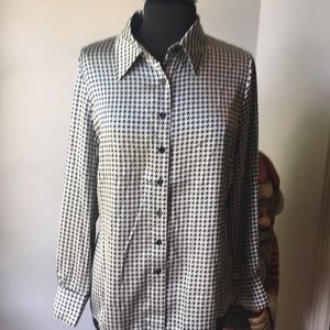 St John Houndstooth blouse.